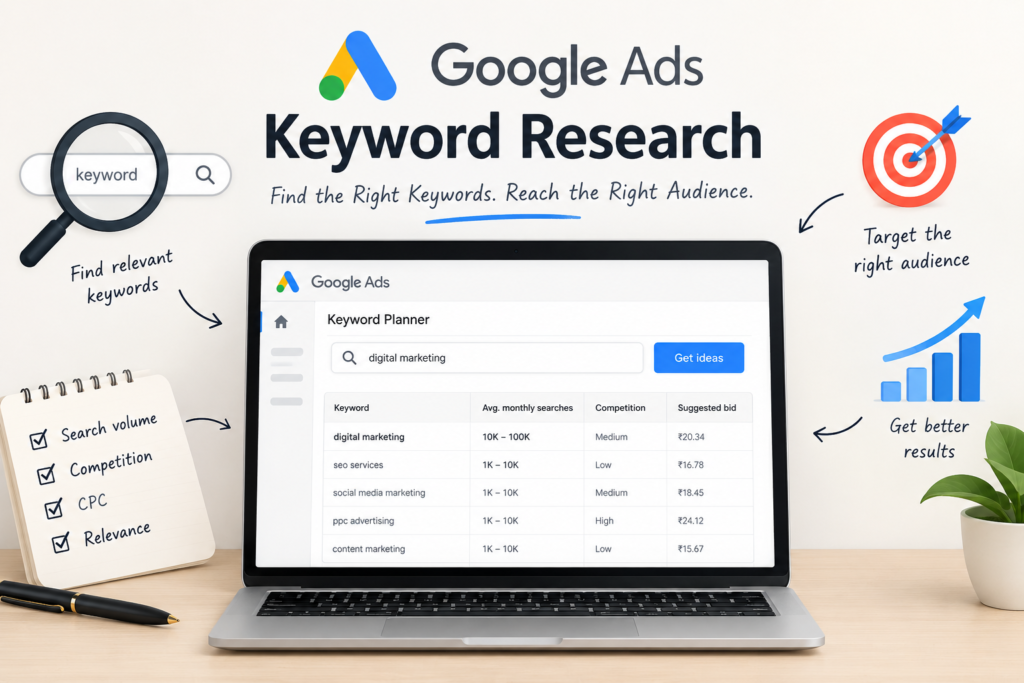 How to do keyword research for Google Ads using relevant and high-intent keywords